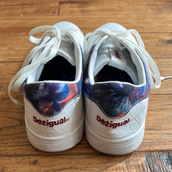 DESIGUAL Retro Court Atlantis Lace Up Sneakers White Size 10 - Picture 11 of 14